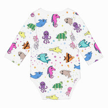 Load image into Gallery viewer, Ti Amo I love you - Exclusive Brand  - White - Sea Creatures -  Baby Long-Sleeve Bodysuit
