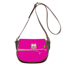 Load image into Gallery viewer, Ti Amo I love you - Exclusive Brand  - Hollywood Cerise - Owl -  Saddle Bag
