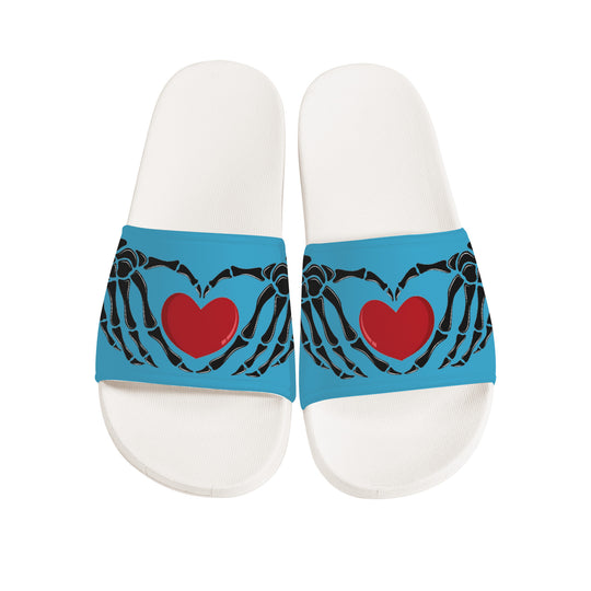 Ti Amo I love you - Exclusive Brand - Shakespeare - Skeleton Hands with Heart -  Slide Sandals - White Soles