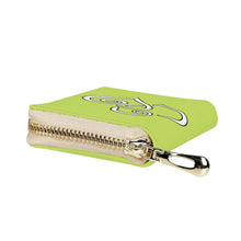 Load image into Gallery viewer, Ti Amo I love you - Exclusive Brand - Yellow Green - Double White Heart - PU Leather - Zipper Card Holder
