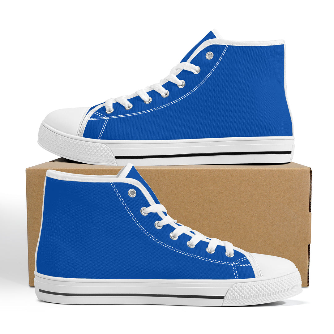Ti Amo I love you -  Exclusive Brand  - Dark Blue -High-Top Canvas Shoes - White Soles