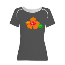 Load image into Gallery viewer, Ti Amo I love you - Exclusive Brand - Davy&#39;s Grey - Hawaiian Flower - Women&#39;s T shirt - Sizes XS-2XL
