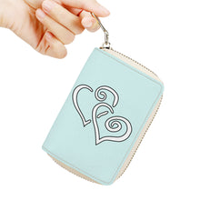 Load image into Gallery viewer, Ti Amo I love you - Exclusive Brand - Polar - Double White Heart - PU Leather - Zipper Card Holder
