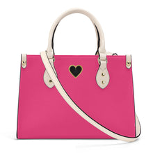 Load image into Gallery viewer, Ti Amo I love you - Exclusive Brand - Pink Lemonaide - Luxury Womens PU Tote Bag - Cream Straps
