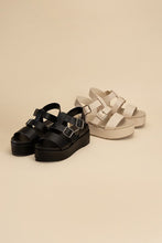 Load image into Gallery viewer, DREFTER- Black or Natural Chunky Summer Sandals Ti Amo I love you
