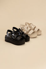 Load image into Gallery viewer, DREFTER- Black or Natural Chunky Summer Sandals Ti Amo I love you
