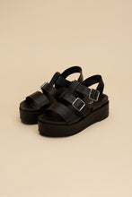 Load image into Gallery viewer, DREFTER- Black or Natural Chunky Summer Sandals Ti Amo I love you
