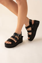 Load image into Gallery viewer, DREFTER- Black or Natural Chunky Summer Sandals Ti Amo I love you
