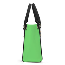 Load image into Gallery viewer, Ti Amo I love you - Exclusive Brand -Fresh Green  - Luxury Womens PU Tote Bag - Black Straps
