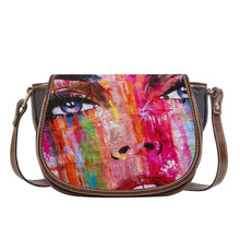 Load image into Gallery viewer, Ti Amo I love you - Exclusive Brand - Abstract Face -  Saddle Bag
