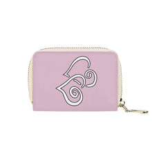 Load image into Gallery viewer, Ti Amo I love you - Exclusive Brand - Melanie Pink - Double White Heart - PU Leather - Zipper Card Holder
