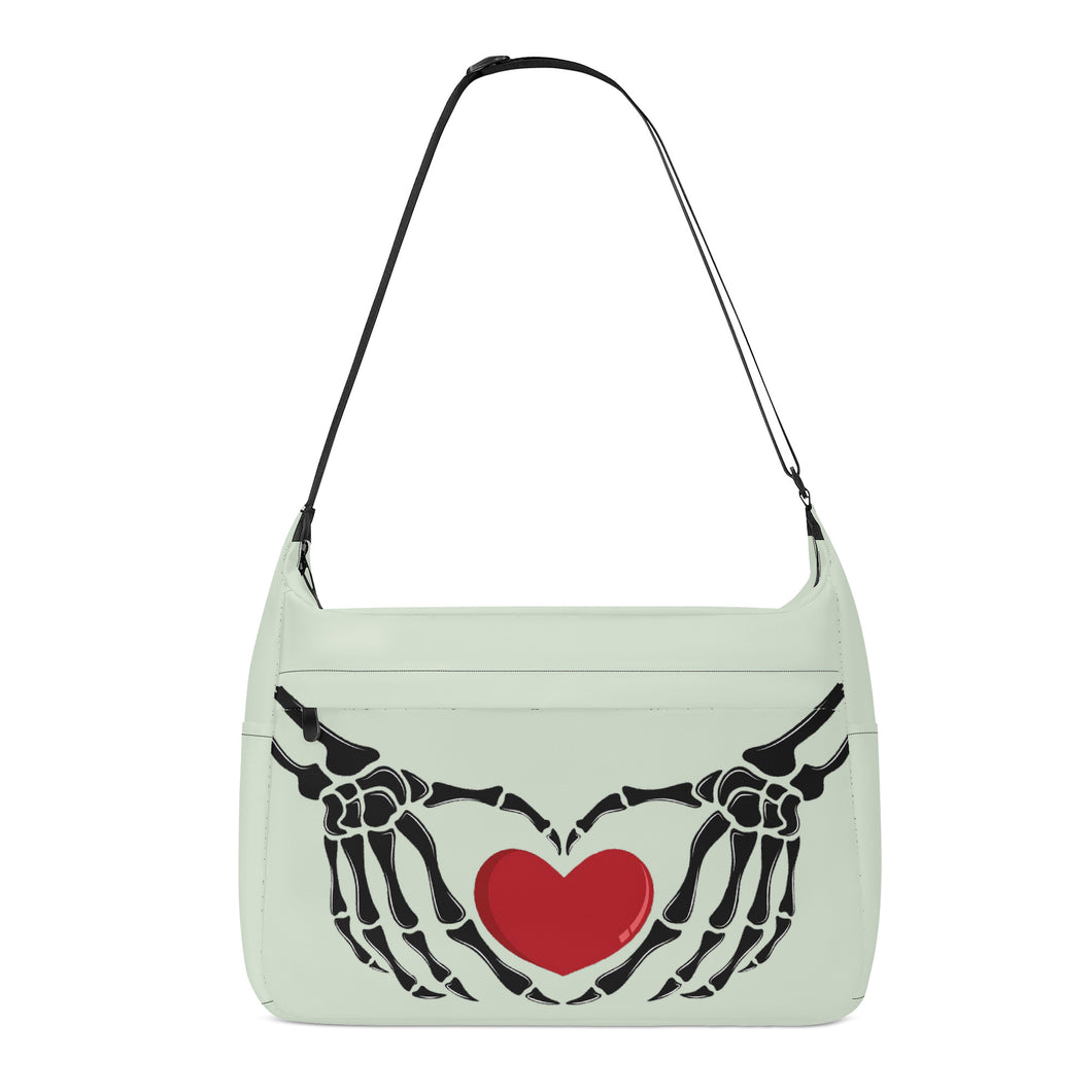 Ti Amo I love you - Exclusive Brand - Periglacial Blue - Skeleton Heart Hands  -  Journey Computer Shoulder Bag