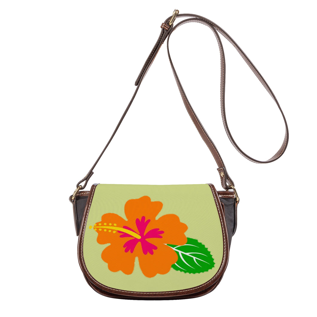 Ti Amo I love you - Exclusive Brand - Deco - Hawaiian Flower -  Saddle Bag