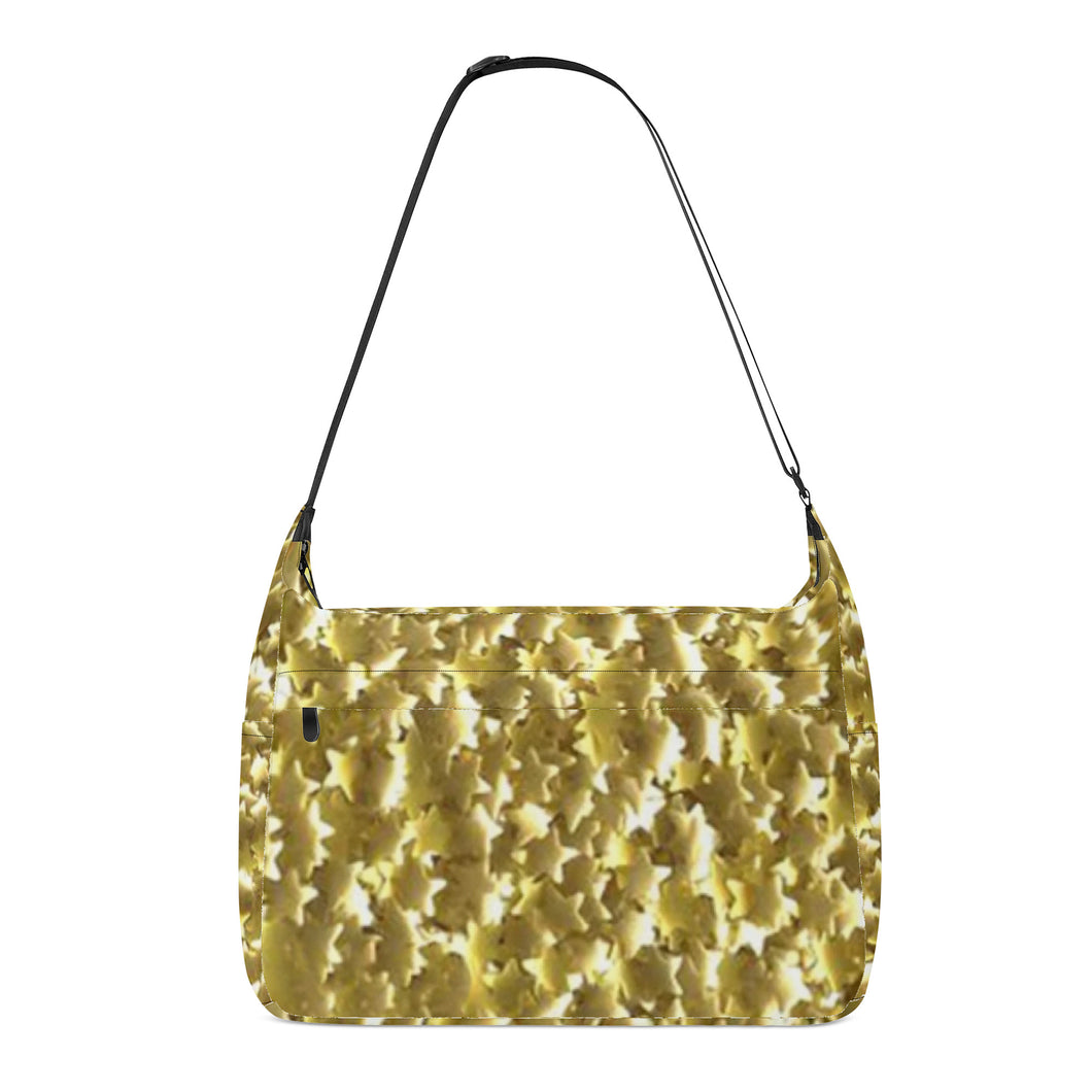 Ti Amo I love you - Exclusive Brand - Abstract Gold Stars - Journey Computer Shoulder Bag