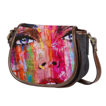 Load image into Gallery viewer, Ti Amo I love you - Exclusive Brand - Abstract Face -  Saddle Bag
