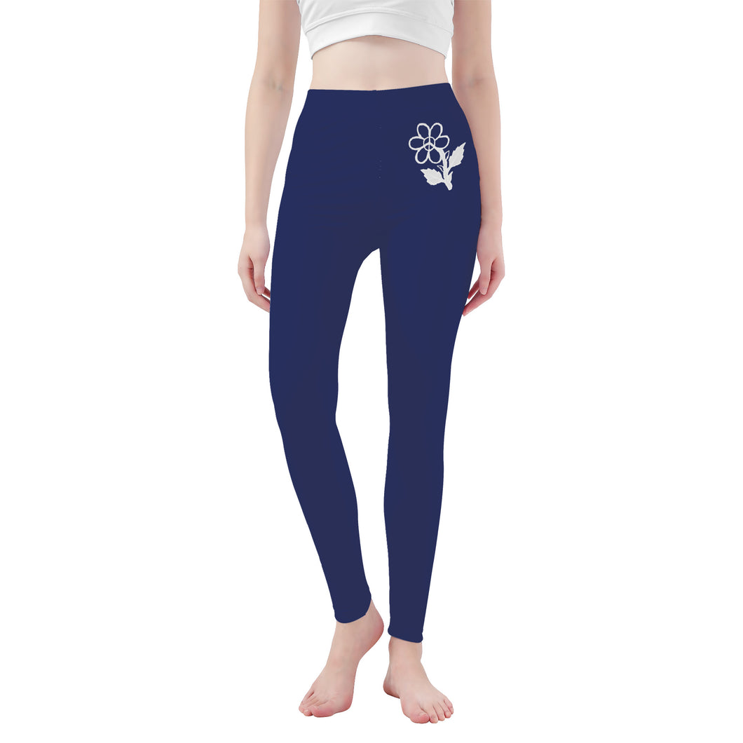 Ti Amo I love you - Exclusive Brand - Rhino 2 -  White Daisy -  Yoga Leggings