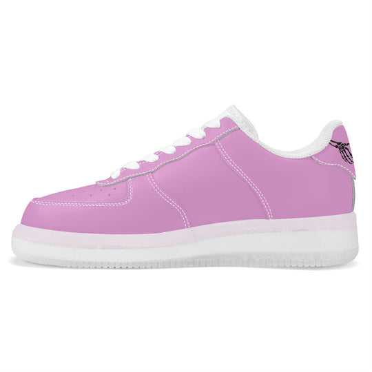 Ti Amo I love you - Exclusive Brand - Light Orchid - Skelton Hands with Heart - Transparent Low Top Air Force Leather Shoes