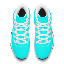 Load image into Gallery viewer, Ti Amo I love you - Exclusive Brand  - Aqua / Cyan - Skeleton Hands with Heart - High Top Air Retro Sneakers - White Laces
