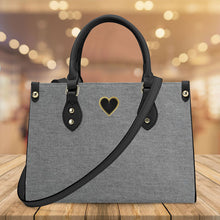 Load image into Gallery viewer, Ti Amo I love you - Exclusive Brand - Gray Denim - Luxury Womens PU Tote Bag - Black Straps
