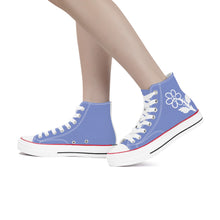 Load image into Gallery viewer, Ti Amo I love you - Exclusive Brand - Mood Mode - White Daisy - High Top Canvas Shoes - White  Soles
