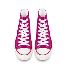 Load image into Gallery viewer, Ti Amo I love you - Exclusive Brand - Lipstick - White Daisy - High Top Canvas Shoes - White  Soles
