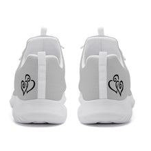 Load image into Gallery viewer, Ti Amo I love you - Exclusive Brand - Silver - Double Black Heart - Women&#39;s New Lace Up Front Running Shoes
