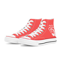 Load image into Gallery viewer, Ti Amo I love you - Exclusive Brand - Persimmon - White Daisy - High Top Canvas Shoes - White  Soles
