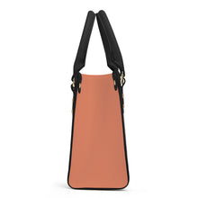 Load image into Gallery viewer, Ti Amo I love you - Exclusive Brand - Orange Salmon - Luxury Womens PU Tote Bag - Black Straps
