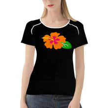 Load image into Gallery viewer, Ti Amo I love you - Exclusive Brand - Black - Hawaiian Flower - Women&#39;s T shirt - Sizes XS-2XL
