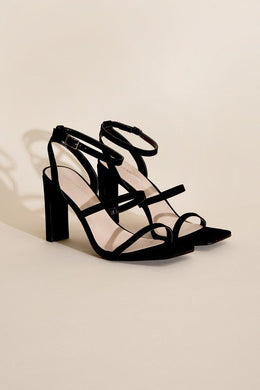 Devin - Black - Ankle Strap Heelps Ti Amo I love you