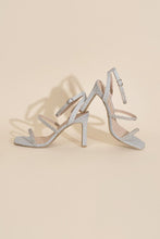 Load image into Gallery viewer, Devin -Silver Rhinestone Heels Ti Amo I love you
