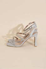 Load image into Gallery viewer, Devin -Silver Rhinestone Heels Ti Amo I love you
