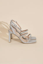 Load image into Gallery viewer, Devin -Silver Rhinestone Heels Ti Amo I love you
