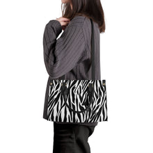 Load image into Gallery viewer, Ti Amo I love you - Exclusive Brand - Black &amp; White - Zebra - Luxury Womens PU Tote Bag - Black Straps
