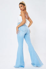 Load image into Gallery viewer, Distressed Flare Jeans Ti Amo I love you
