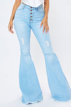 Load image into Gallery viewer, Distressed Flare Jeans Ti Amo I love you
