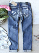 Load image into Gallery viewer, Distressed Printed Straight Jeans Ti Amo I love you
