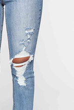 Load image into Gallery viewer, Distressed Slit Jeans Ti Amo I love you
