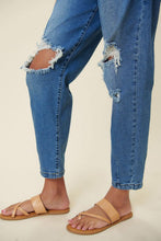 Load image into Gallery viewer, Distressed Slouchy Jean Ti Amo I love you
