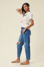 Load image into Gallery viewer, Distressed Slouchy Jean Ti Amo I love you
