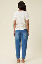 Load image into Gallery viewer, Distressed Slouchy Jean Ti Amo I love you
