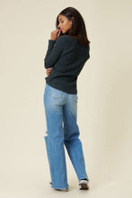 Load image into Gallery viewer, Distressed Wide Fit Jeans Ti Amo I love you
