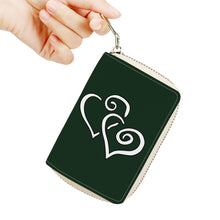 Load image into Gallery viewer, Ti Amo I love you - Exclusive Brand - Celtic - Double White Heart - PU Leather - Zipper Card Holder
