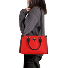 Load image into Gallery viewer, Ti Amo I love you - Exclusive Brand - Red - Luxury Womens PU Tote Bag - Black Straps
