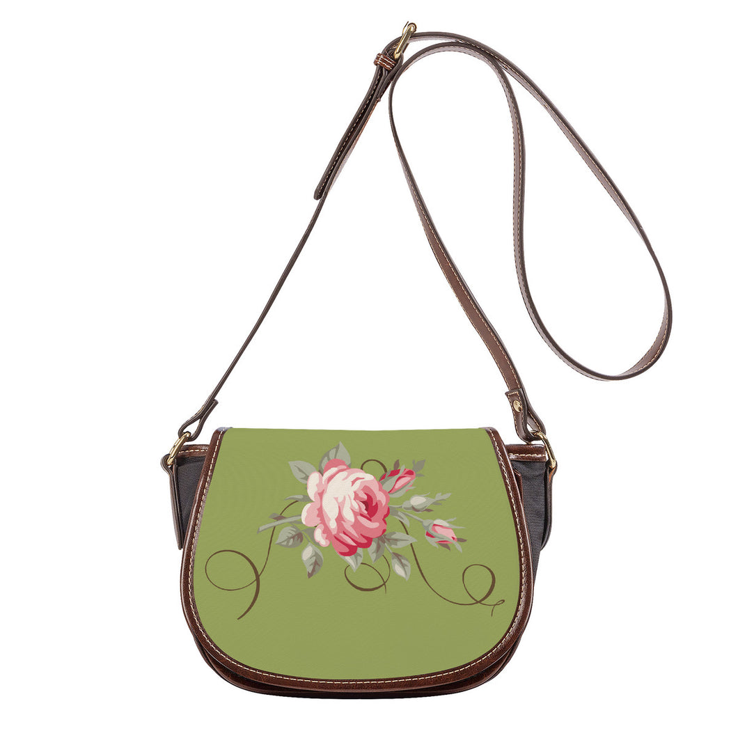 Ti Amo I love you - Exclusive Brand - Green Smoke - Rose - Saddle Bag