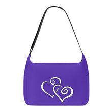 Load image into Gallery viewer, Ti Amo I love you - Exclusive Brand - Blue Magenta - Double White Heart - Journey Computer Shoulder Bag
