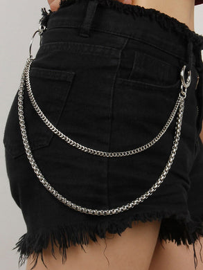 Double-Layered Metal Chain Belt Ti Amo I love you