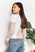 Load image into Gallery viewer, Double Take Color Block Exposed Seam Top Ti Amo I love you
