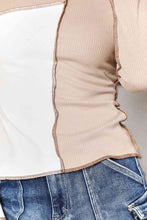 Load image into Gallery viewer, Double Take Color Block Exposed Seam Top Ti Amo I love you
