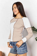 Load image into Gallery viewer, Double Take Color Block Exposed Seam Top Ti Amo I love you
